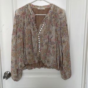 Molly Green Boho Button Blouse